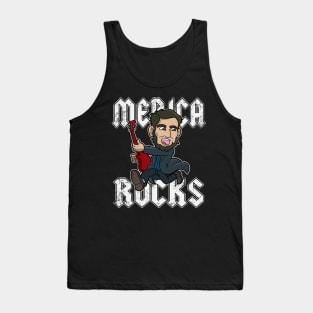 Abe Lincoln Merica Rocks USA Patriotic 4th of July Tank Top